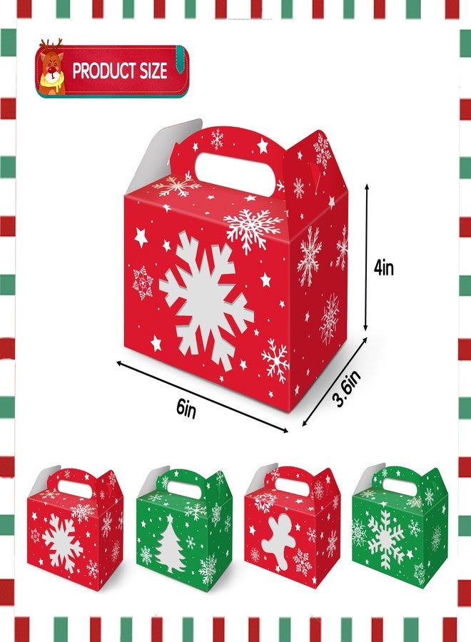 KALEFO 12PCS Christmas Holiday Cardboard Gift Boxes Bakery Food Container with Clear Window Xmas Gingerbread Cookie Boxes Winter Snowflake Favor Box - Image 2